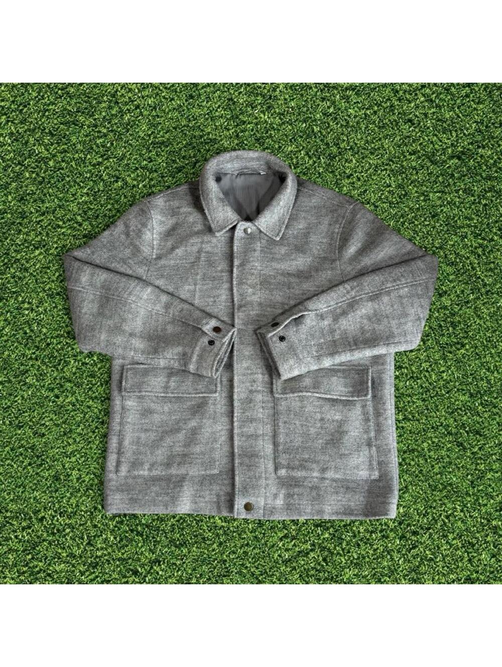 Zara Grey Wool Jacket Relaxed Fit Men's Size XL